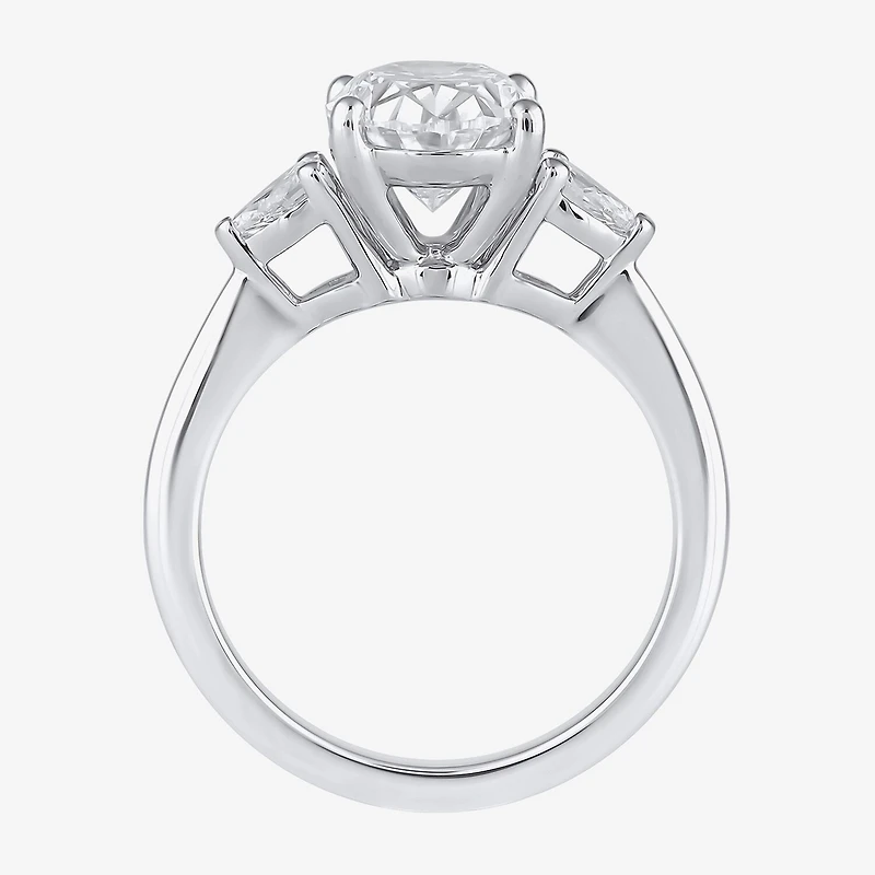 Love Lives Forever (G / I1) Womens 1 1/5 CT. T.W. Lab Grown White Diamond 10K Gold Oval 3-Stone Engagement Ring