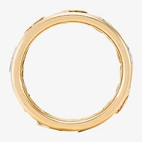 Womens 8.5MM 10K Tri-Color Gold Heart Round Band