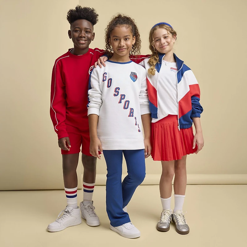 Xersion USA Rib Little Girls Quick Dry High Rise Flare Regular Fit Pull-On Pant