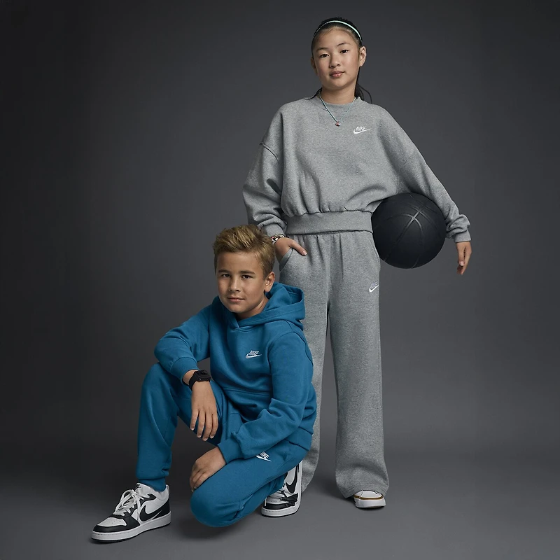 Nike Club Big Kid Girls Wide Leg Regular Fit Fleece Pull-On Pant