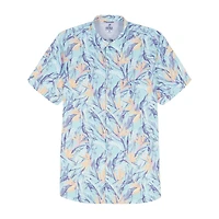 IZOD Dockside Chambray Mens Short Sleeve Regular Fit Button-Down Shirt