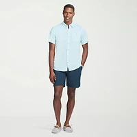 IZOD Dockside Chambray Mens Short Sleeve Classic Fit Button-Down Shirt