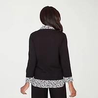 Alfred Dunner Seville Womens 3/4 Sleeve Layered Sweater