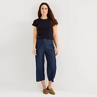 Liz Claiborne Womens Crew Neck Short Sleeve T-Shirt