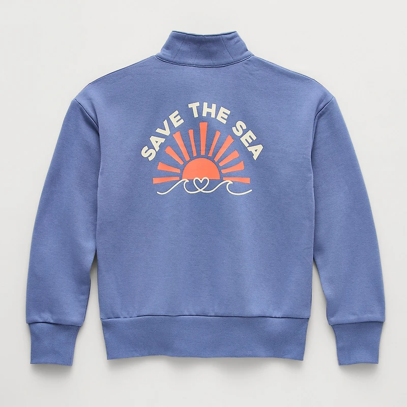 Thereabouts Little & Big Kid Girls Mock Neck Fleece Long Sleeve Sweatshirt