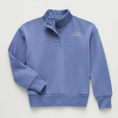Thereabouts Little & Big Kid Girls Mock Neck Fleece Long Sleeve Sweatshirt