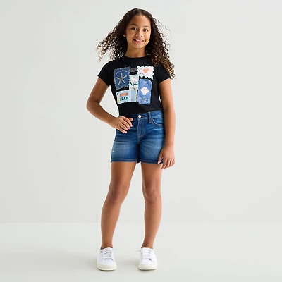 Thereabouts Little & Big Kid Girls Adjustable Waist Denim Short
