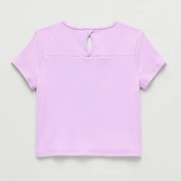 Xersion Rib Little & Big Kid Girls Scoop Neck Short Sleeve Active T-Shirt