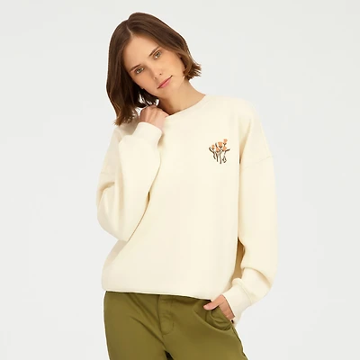 VOLCOM Womens Juniors Crew Neck Long Sleeve Sweatshirt