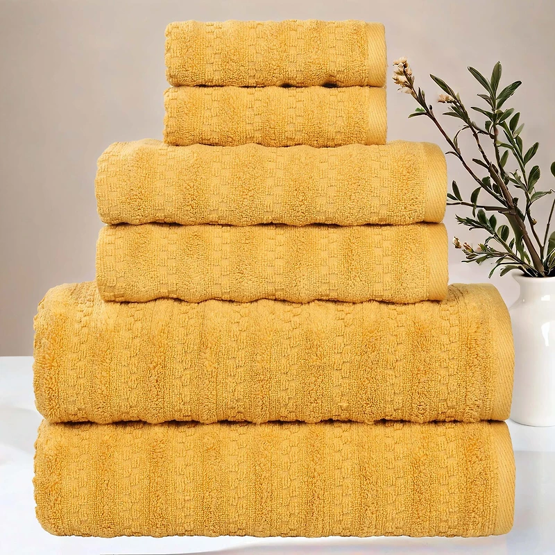 SUPERIOR® Zuma Collection | 100% Cotton 6-pc. Quick Dry Chevron Bath Towel Set