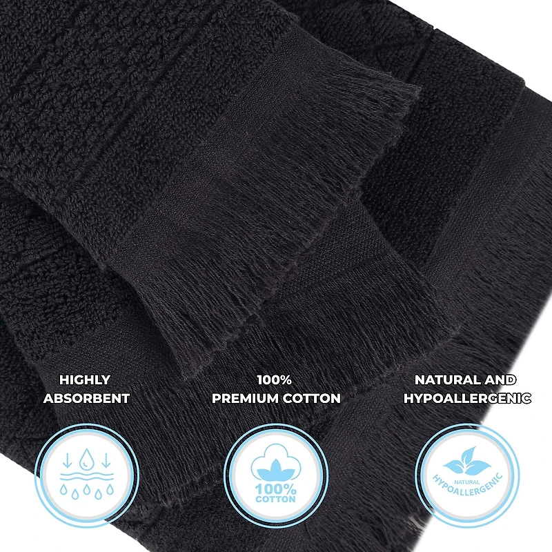 SUPERIOR® Rolla Collection | 100% Cotton 8-pc. Quick Dry Geometric Bath Towel Set