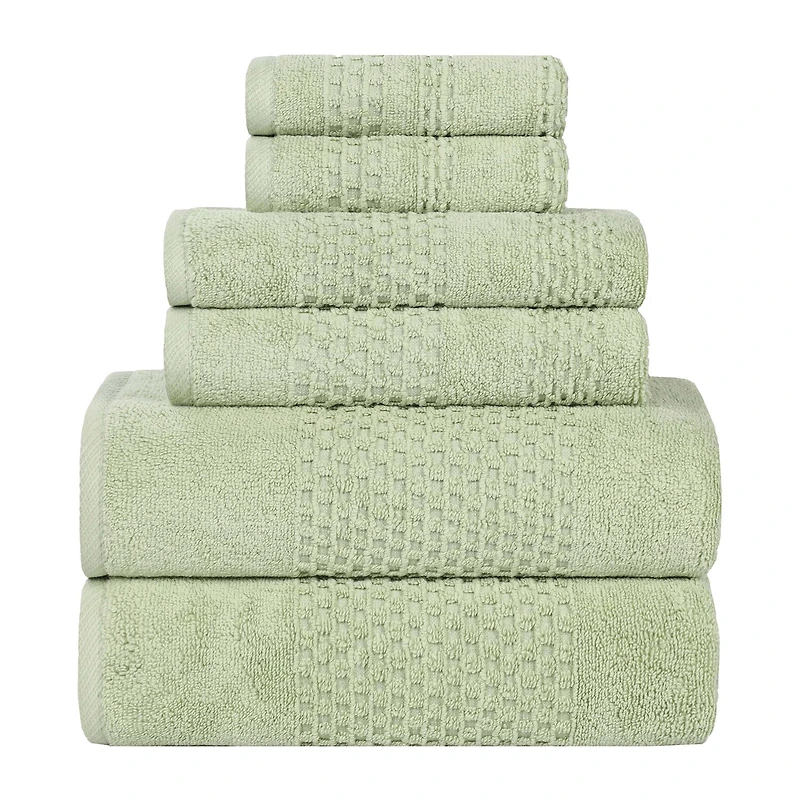 SUPERIOR® Playa Collection | 100% Cotton 6-pc. Quick Dry Solid Bath Towel Set