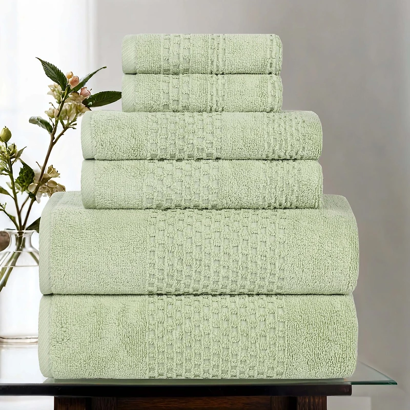 SUPERIOR® Playa Collection | 100% Cotton 6-pc. Quick Dry Solid Bath Towel Set