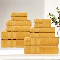 SUPERIOR® Venice Collection | 100% Cotton 12-pc. Quick Dry Solid Bath Towel Set