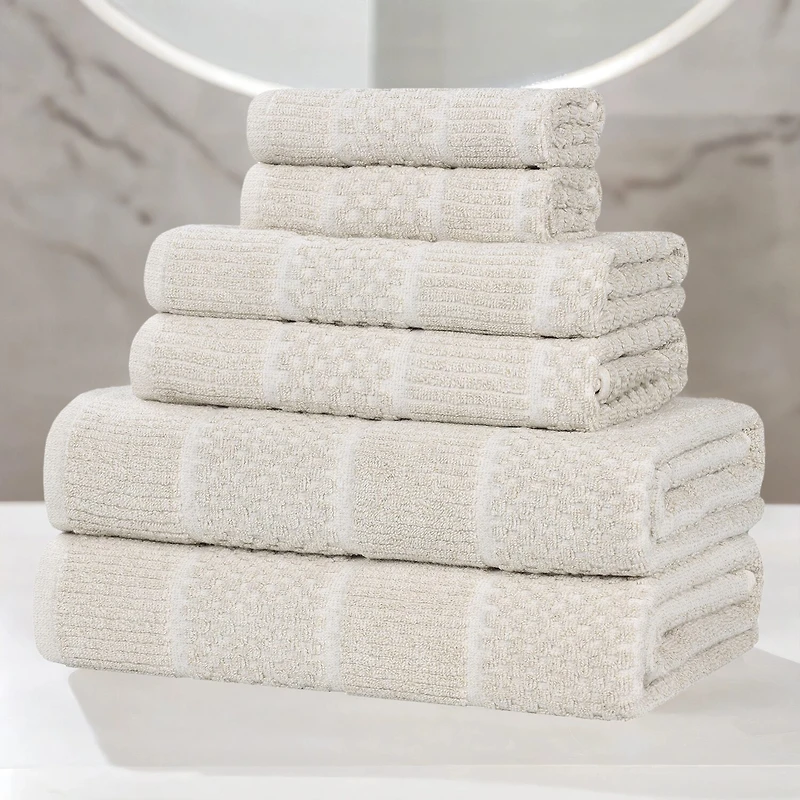 SUPERIOR® Naples Collection 6-pc. Quick Dry Geometric Bath Towel Set
