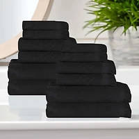 SUPERIOR® Rolla Collection | 100% Cotton 12-pc. Quick Dry Solid Bath Towel Set