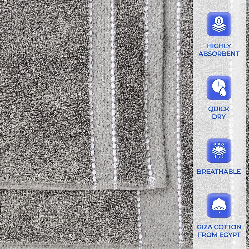 SUPERIOR® Niles Collection | Egyptian Giza Cotton 3-pc. Quick Dry Solid Bath Towel Set
