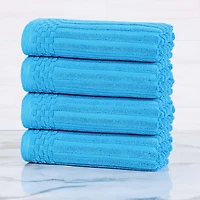 SUPERIOR® Soho Collection | 4pc Quick Dry Checkered Hand Towel