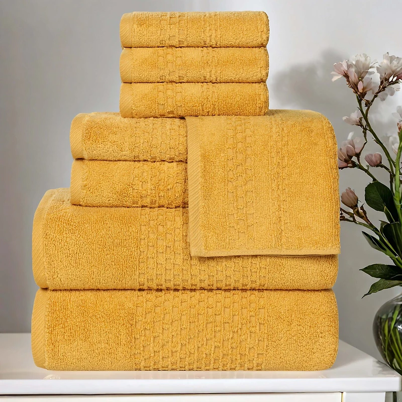 SUPERIOR® Playa Collection | 100% Cotton 8-pc. Quick Dry Solid Bath Towel Set