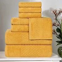 SUPERIOR® Playa Collection | 100% Cotton 8-pc. Quick Dry Solid Bath Towel Set