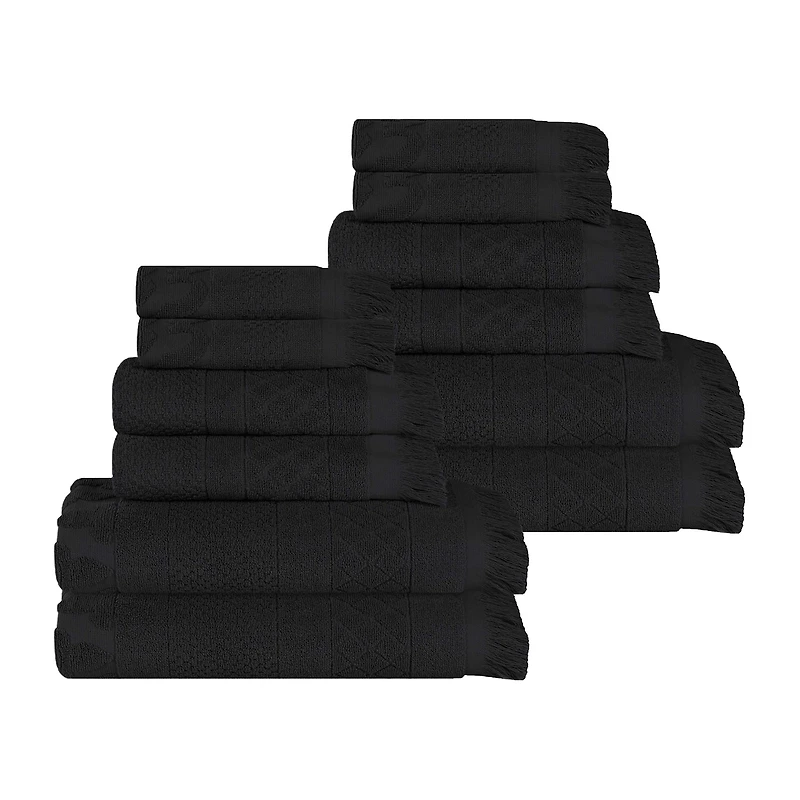 SUPERIOR® Rolla Collection | 100% Cotton 12-pc. Quick Dry Solid Bath Towel Set