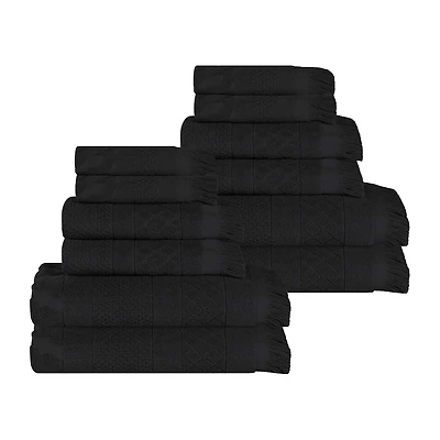 SUPERIOR® Rolla Collection | 100% Cotton 12-pc. Quick Dry Solid Bath Towel Set