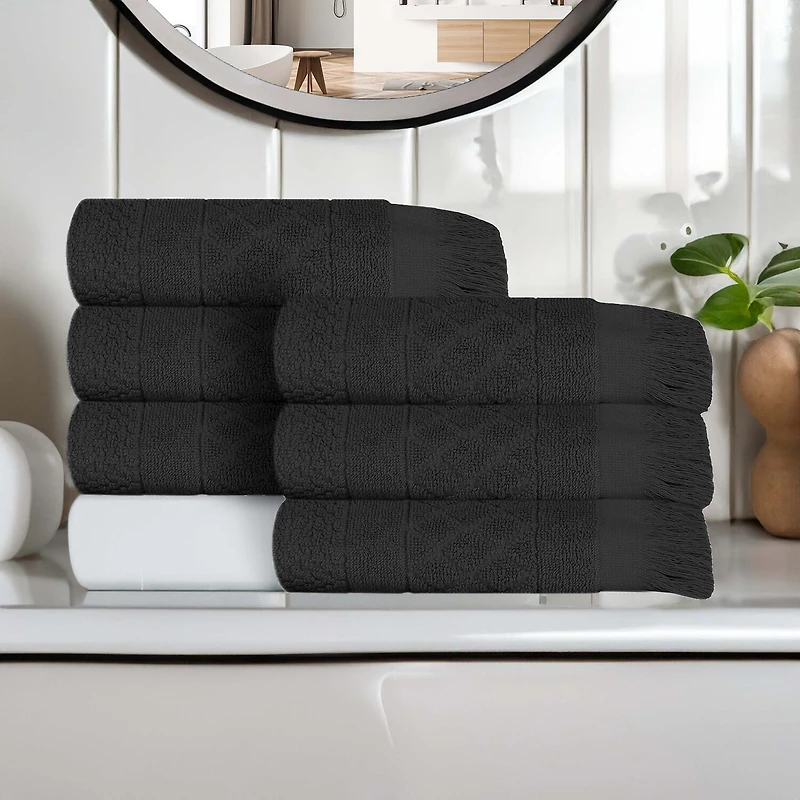 SUPERIOR® Rolla Collection | 100% Cotton 6-pc. Geometric Hand Towel