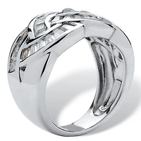 DiamonArt® Womens 1 3/4 CT. T.W. White Cubic Zirconia Platinum Over Silver Cocktail Ring