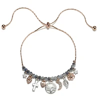 Bijoux Bar Delicates Two Tone Tree Of Life Womens Cross Flower Heart Bolo Bracelet