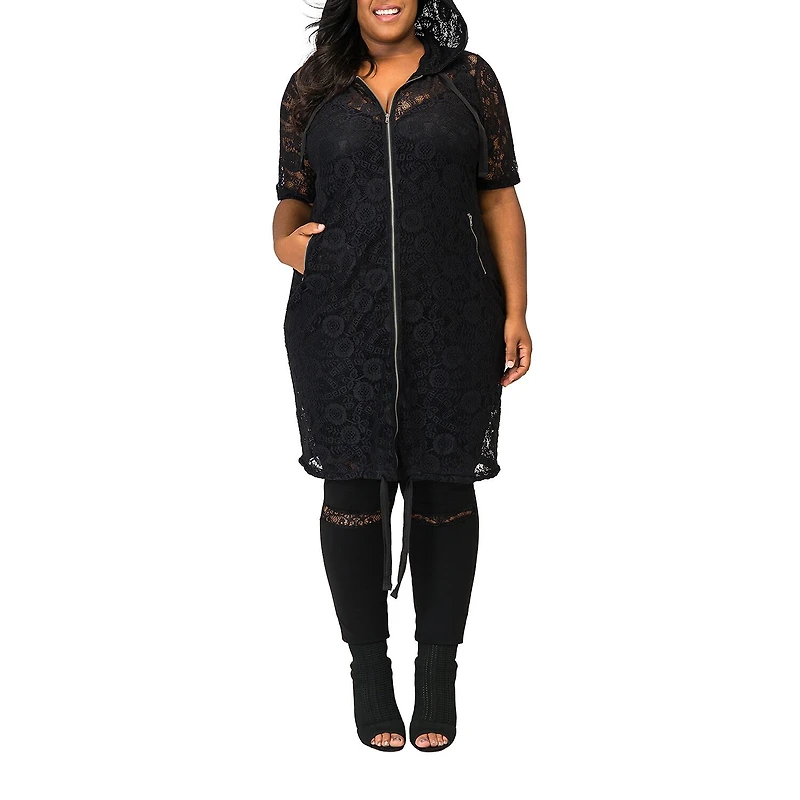 Poetic Justice Womens Plus Lightweight Shirt Jacket