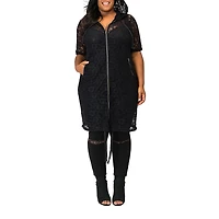 Poetic Justice Womens Plus Lightweight Shirt Jacket