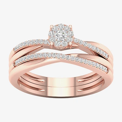 1/4 CT.T.W. Natural Diamond 10K Rose Gold Engagement Ring