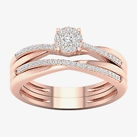 1/4 CT.T.W. Natural Diamond 10K Rose Gold Engagement Ring