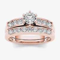 1 CT.T.W. Natural Diamond 14K Rose Gold Bridal Set