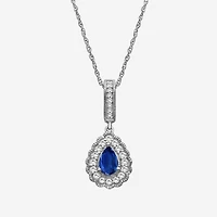 Womens Gemstone & 1/ CT. T.W. Natural Diamond 10K Gold Pear 18 Inch Pendant Necklace