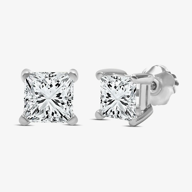Premier Collection 1 CT. T.W. Natural Diamond Princess-Cut Stud Earrings in 14K Gold