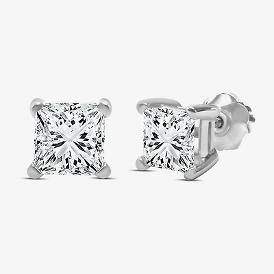 Premier Collection 1 CT. T.W. Natural Diamond Princess-Cut Stud Earrings in 14K Gold