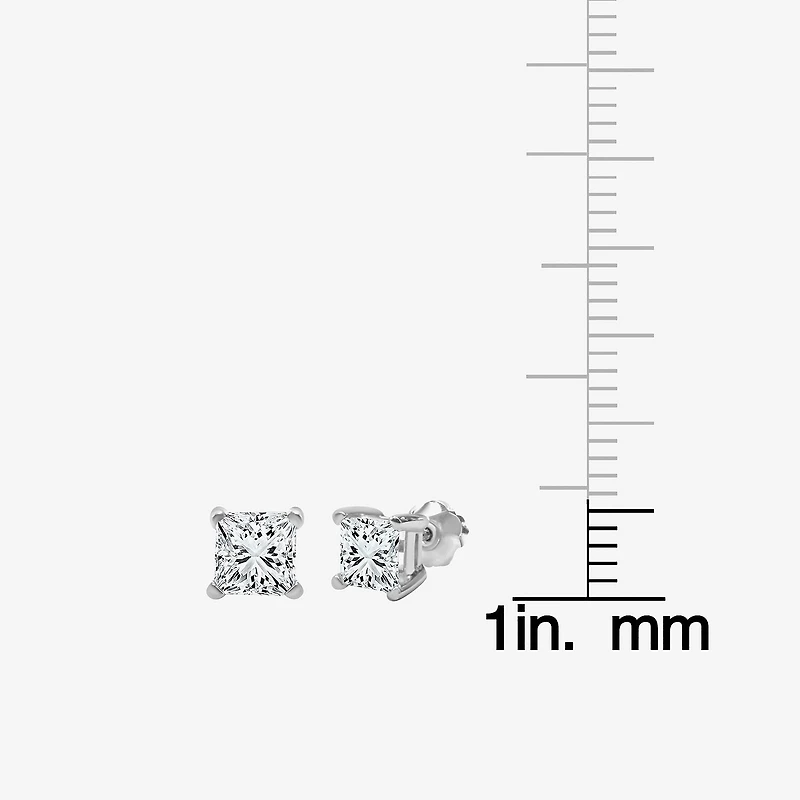 Premier Collection 1 CT. T.W. Natural Diamond Princess-Cut Stud Earrings in 14K Gold