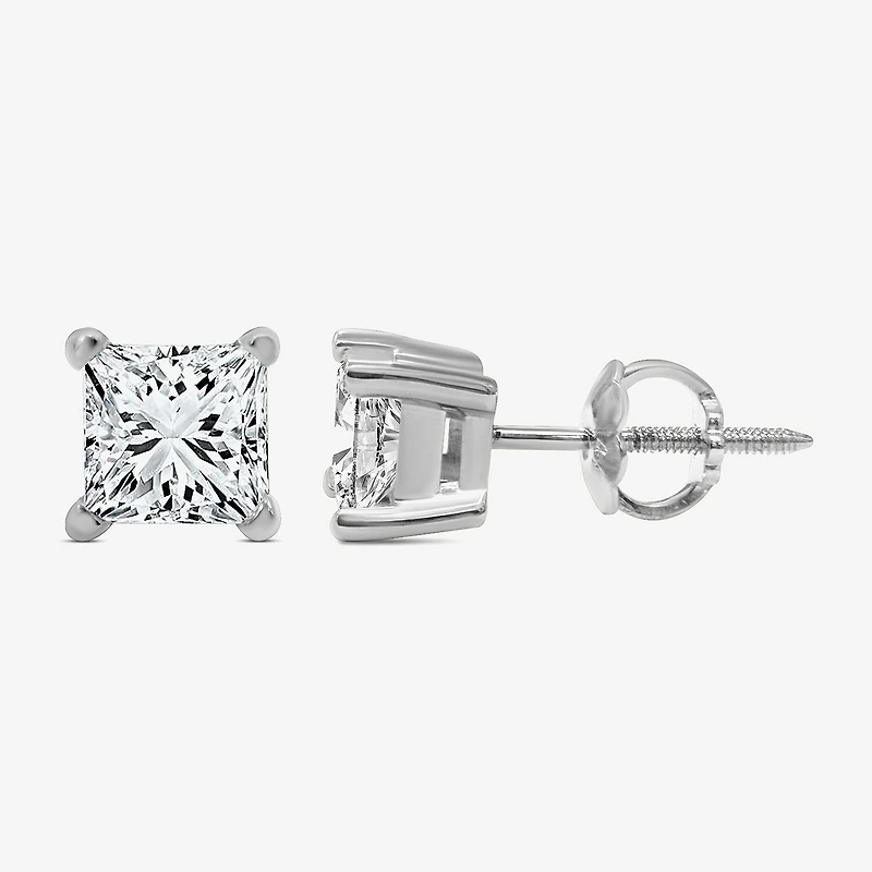 Premier Collection 1 CT. T.W. Natural Diamond Princess-Cut Stud Earrings in 14K Gold
