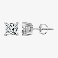 Premier Collection 1 CT. T.W.  Natural Diamond Princess-Cut Stud Earrings in 14K Gold