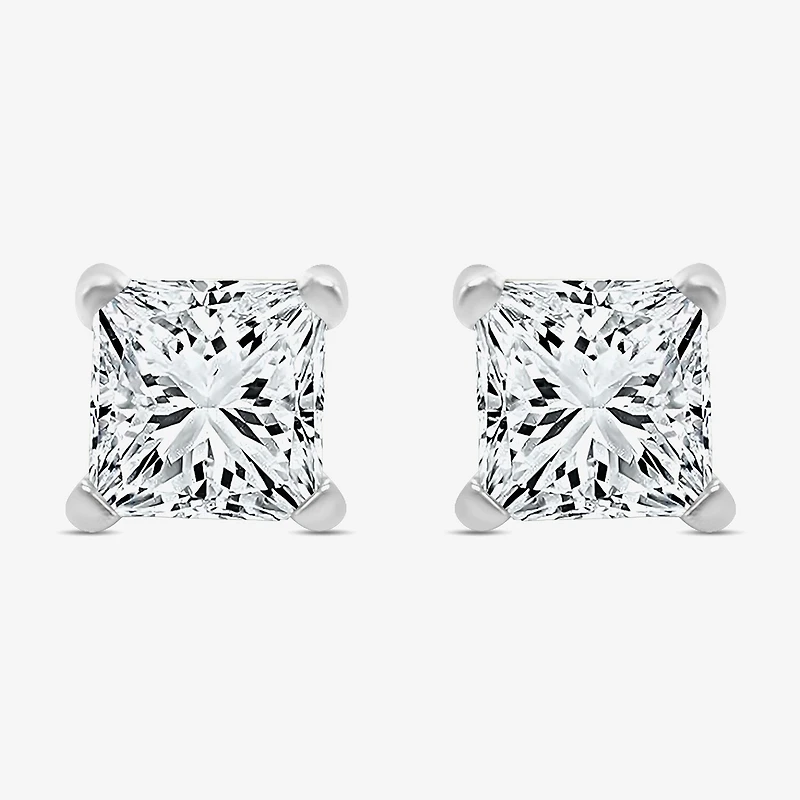Premier Collection 1 CT. T.W. Natural Diamond Princess-Cut Stud Earrings in 14K Gold