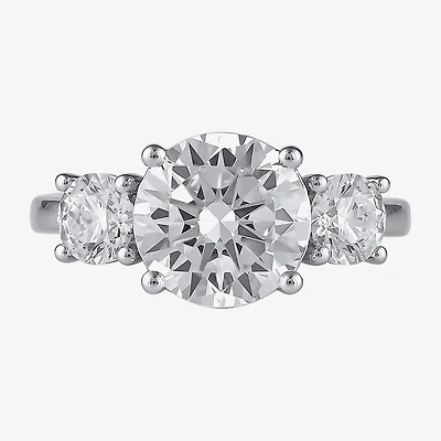 Love Lives Forever (G / I1) Womens 4 CT. T.W. Lab Grown White Diamond 10K Gold Round 3-Stone Engagement Ring
