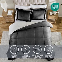 Swift Home Reversible Micro-Mink And Sherpa Midweight Down Alternative Comforter Set