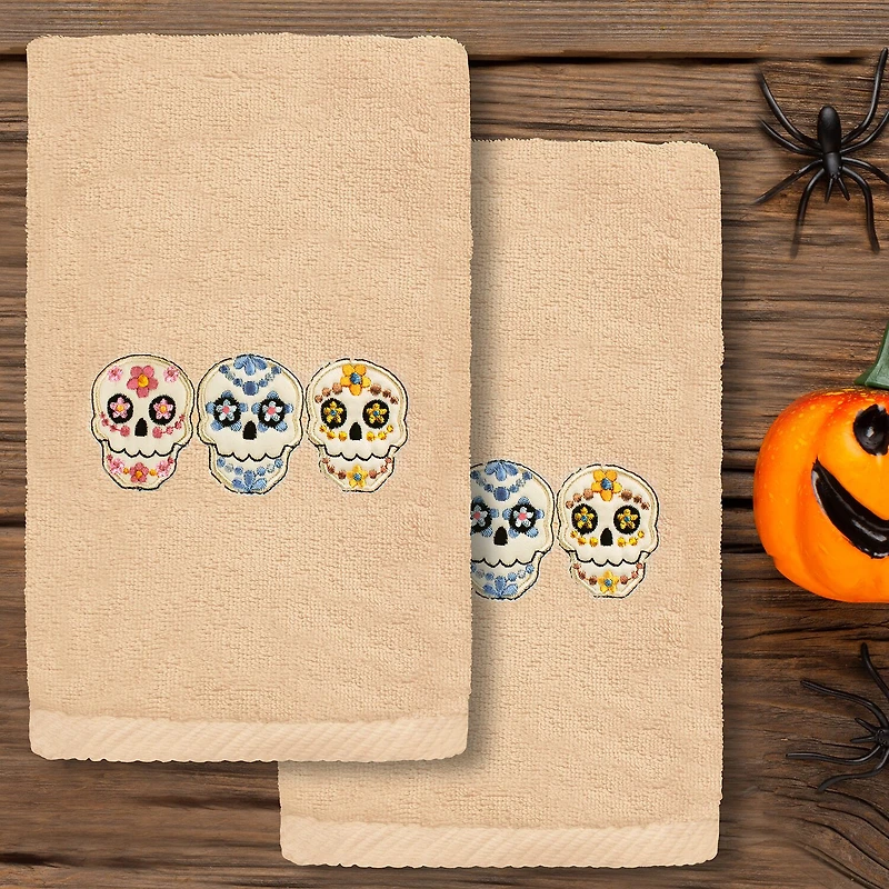 Linum Home Textiles Skulls Embroidered 2-pc. Hand Towel