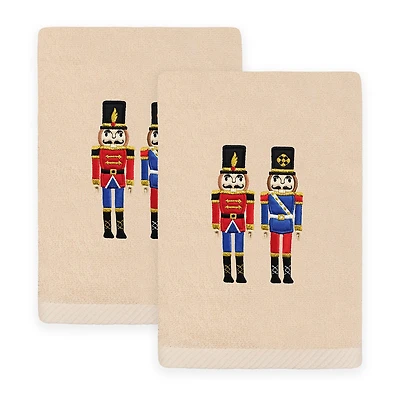 Linum Home Textiles Nutcrackers Embroidered 2-pc. Hand Towel