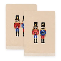 Linum Home Textiles Nutcrackers Embroidered 2-pc. Hand Towel