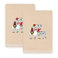 Linum Home Textiles Llamas Embroidered 2-pc. Hand Towel