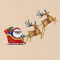 Linum Home Textiles Santas Sled Embroidered 2-pc. Hand Towel