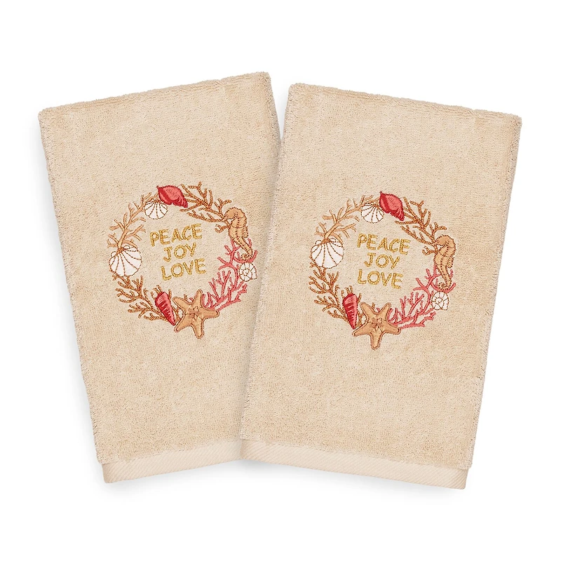 Linum Home Textiles Christmas Peace 2-pc. Hand Towel