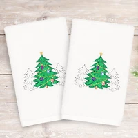 Linum Home Textiles Xmas Three Trees 2-pc. Hand Towel
